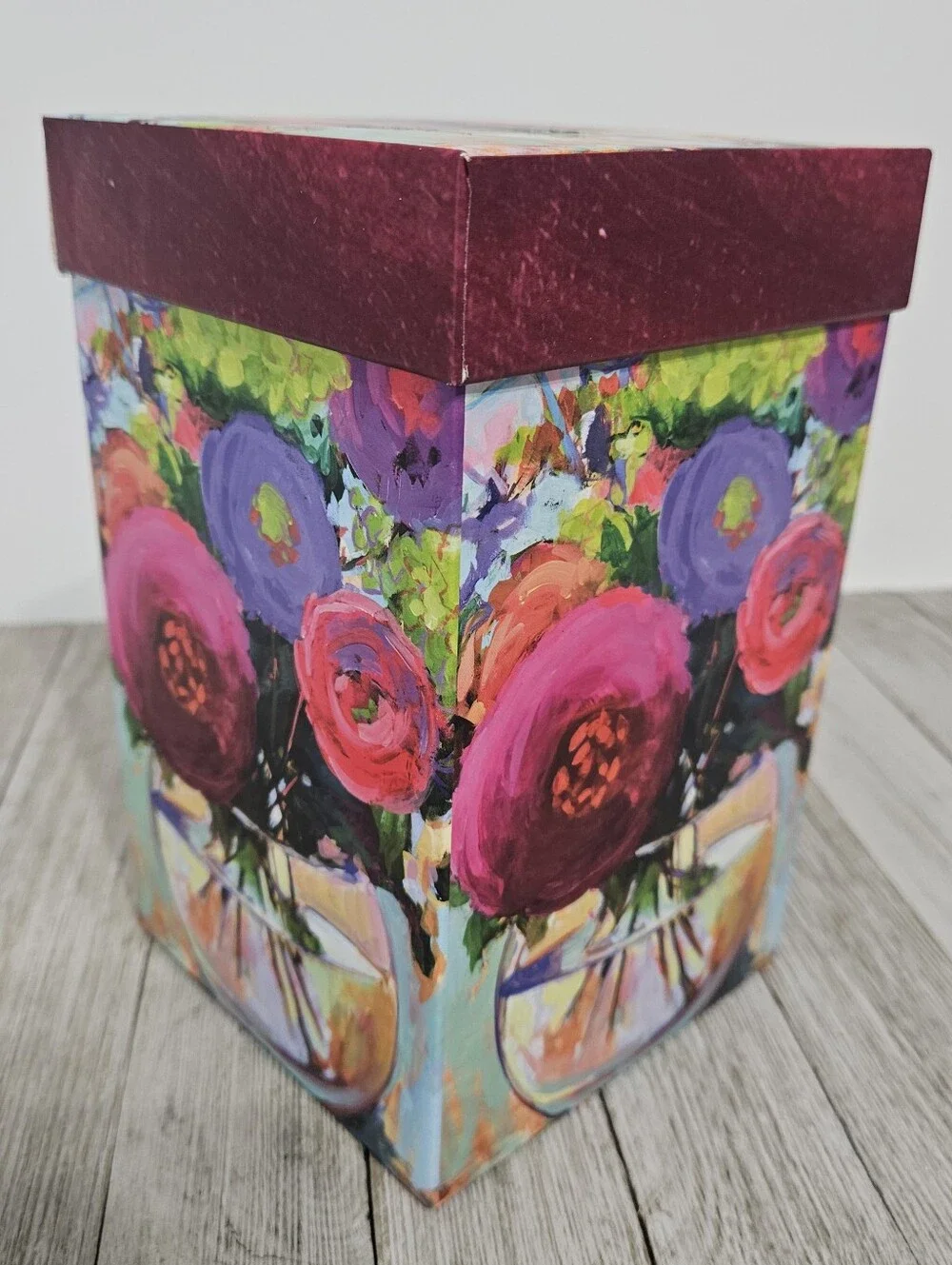 The Perfect Cup 17 oz. Ceramic Floral Cup Travel Mug by Cypress Home with Decora
